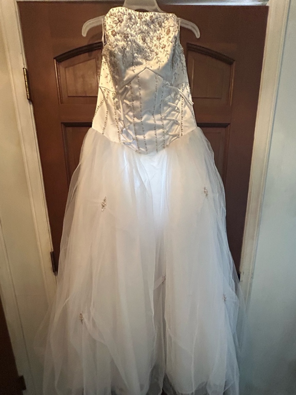 Ivory Beaded Corset Ball Gown Wedding Dress